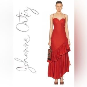 Johanna Ortiz Acercate Mas tiered ankle ruffle dress size 0 - $1750